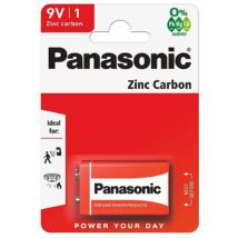 Panasonic Red Zinc 9V blokk cink-mangán tartóselem 6F22R-1BP