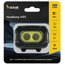 Technik 350 lumenes, tölthető fejlámpa H25 + USB Type-C (350 lumen)