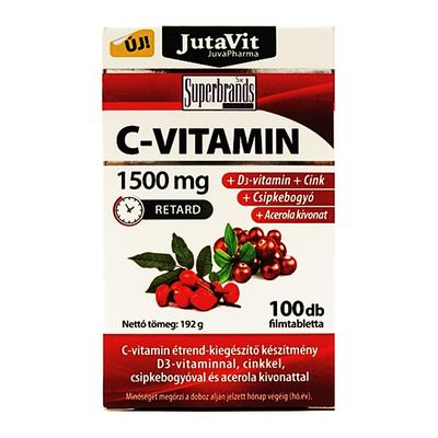 JutaVit C-Vitamin 1500mg +csipkebogyó +Acerola kivonat + D3 vitamin + Cink,