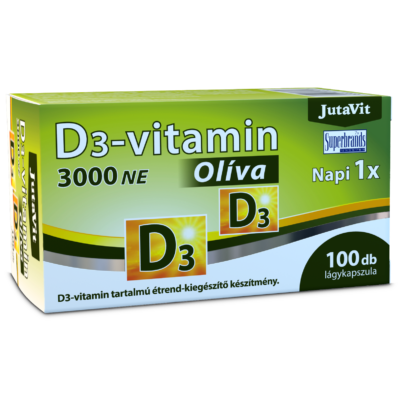 JutaVit D3-vitamin 3000NE (75µg) Olíva lágykapszula 100db