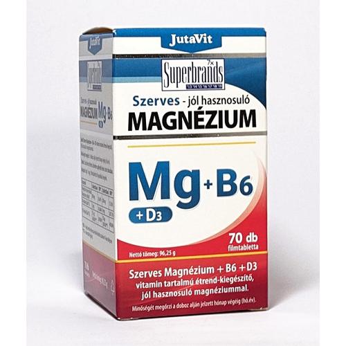 Jutavit szerves magnézium +B6+D3 tabletta 70db/dob