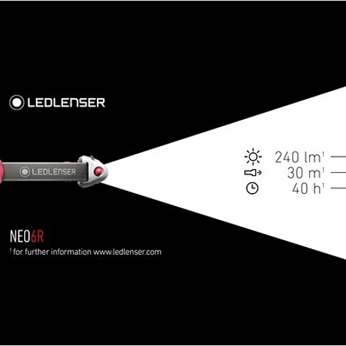 LED LENSER NEO6R futólámpa 240lm tölthető fejlámpa fekete - Li-Po akku NEO6RBL-500983